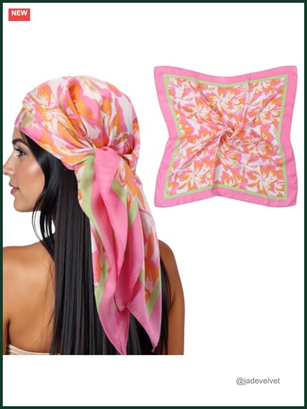 Pink Satin Head Scarf Square Silky Neck Scarf for Hair Wrapping Sleeping